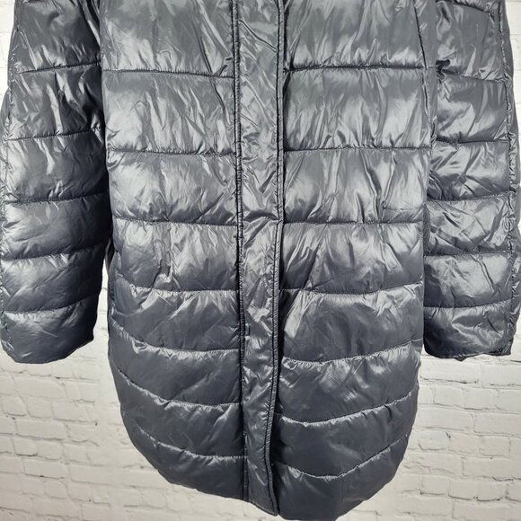 Luisa Viola Black Quilted Imbottito Full Zip & Snap Jacket Italy Made US Size 14 - Picture 7 of 16